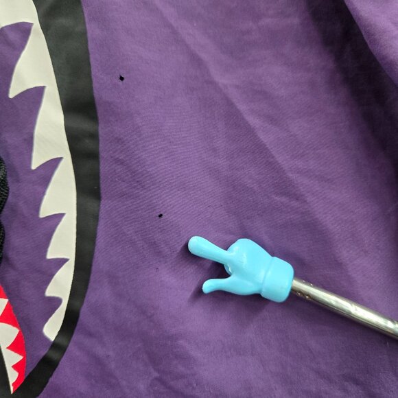 A Bathing Ape Men Shorts XL Purple Camouflage Polyester‎ Shark Face READ - Picture 3 of 12